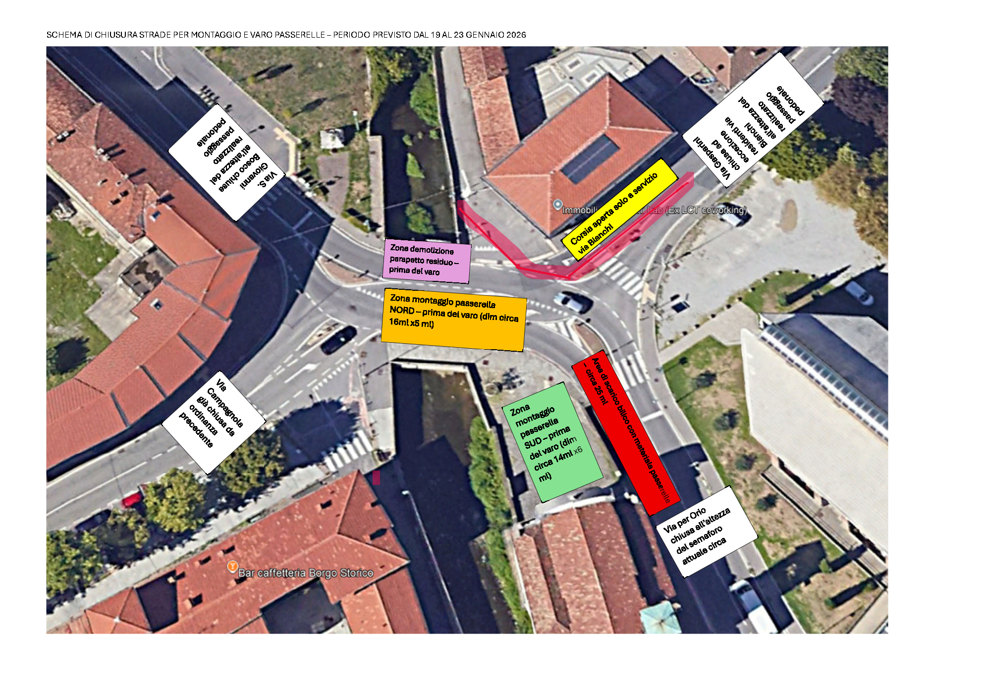 Fase di montaggio e varo passerelle