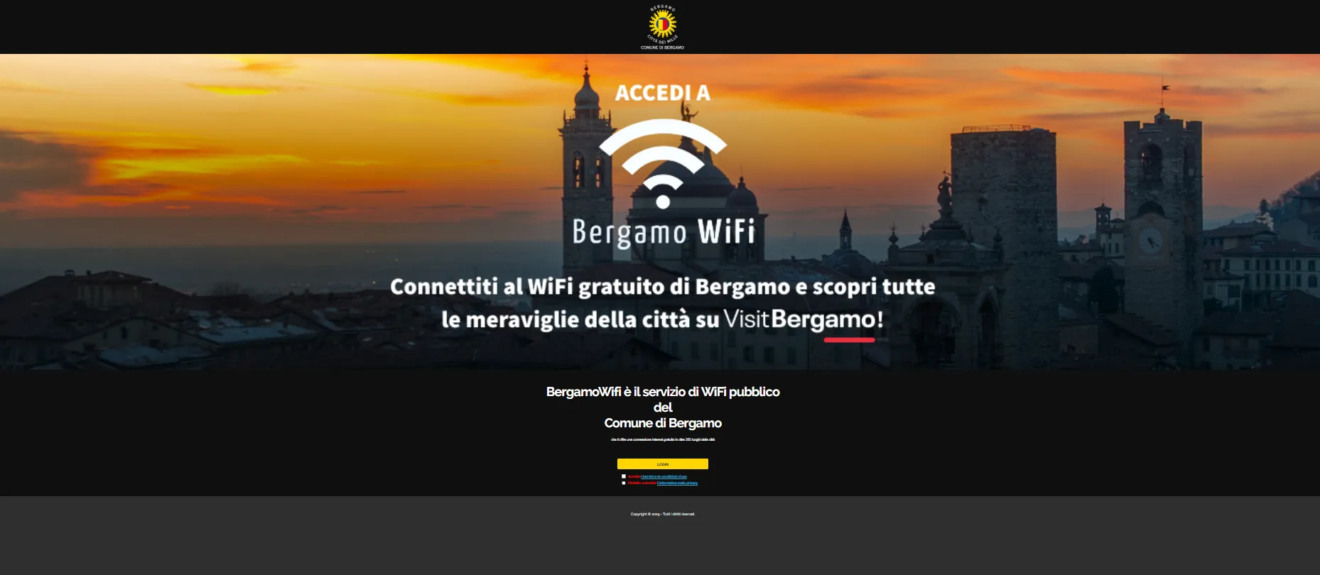 Bergamo Wi-Fi_Pagina di benvenuto